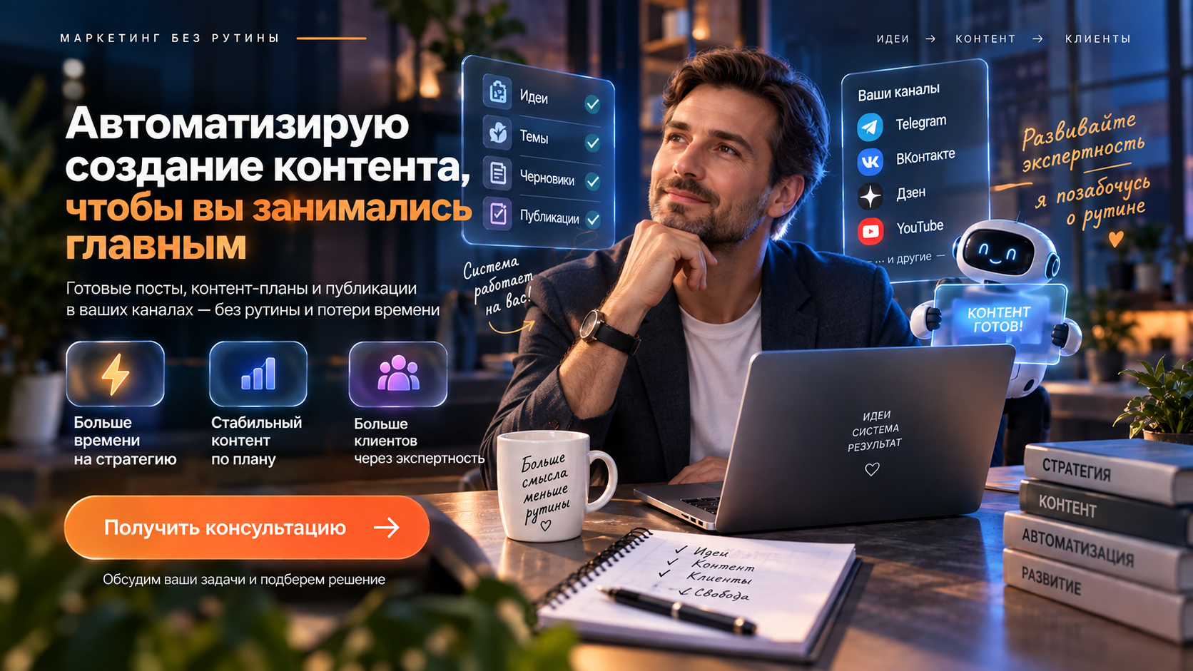 Промо: автоматизация создания контента для каналов